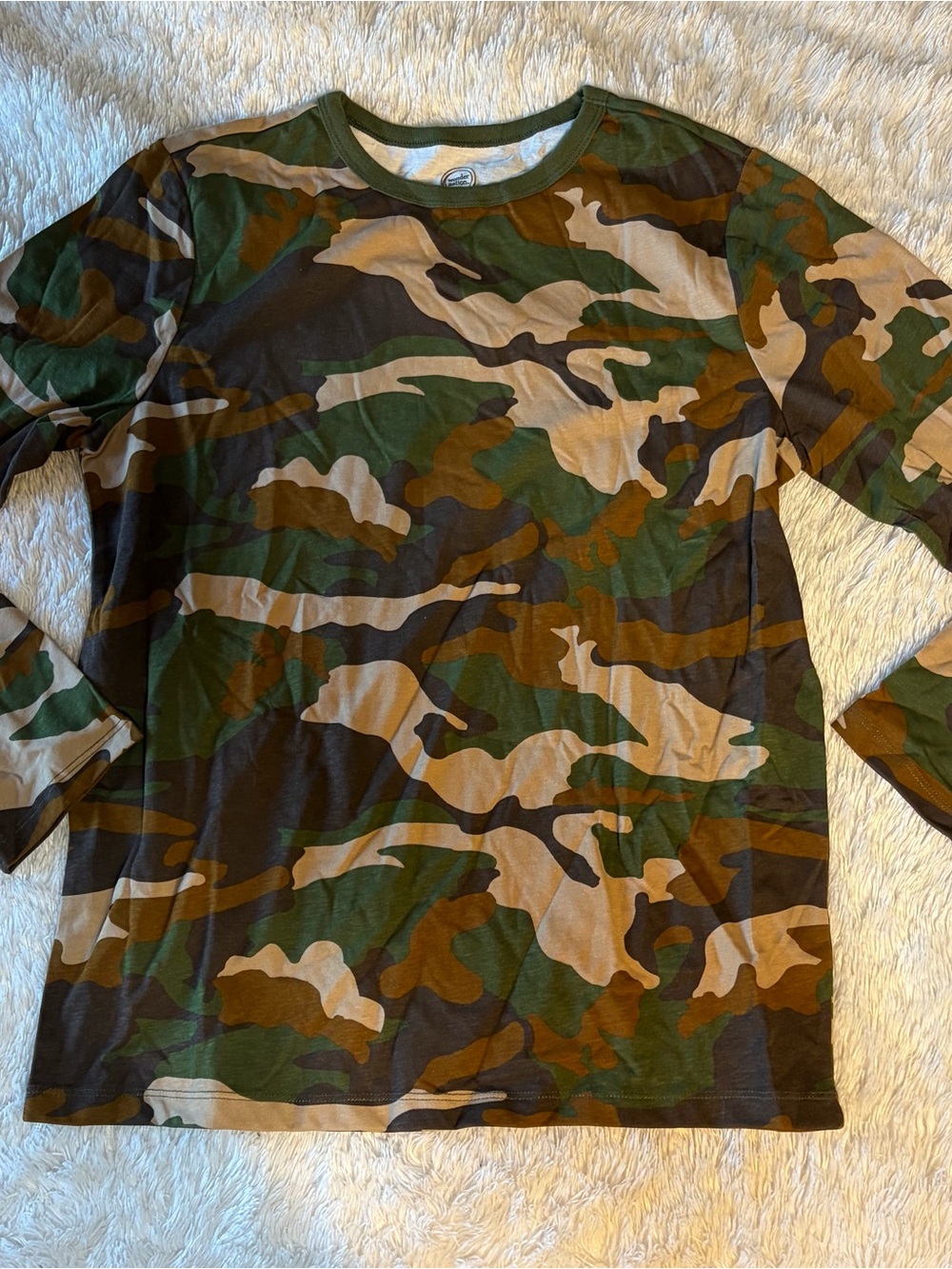 wonder nation Green Tan Brown Camo Long Sleeve Shirt